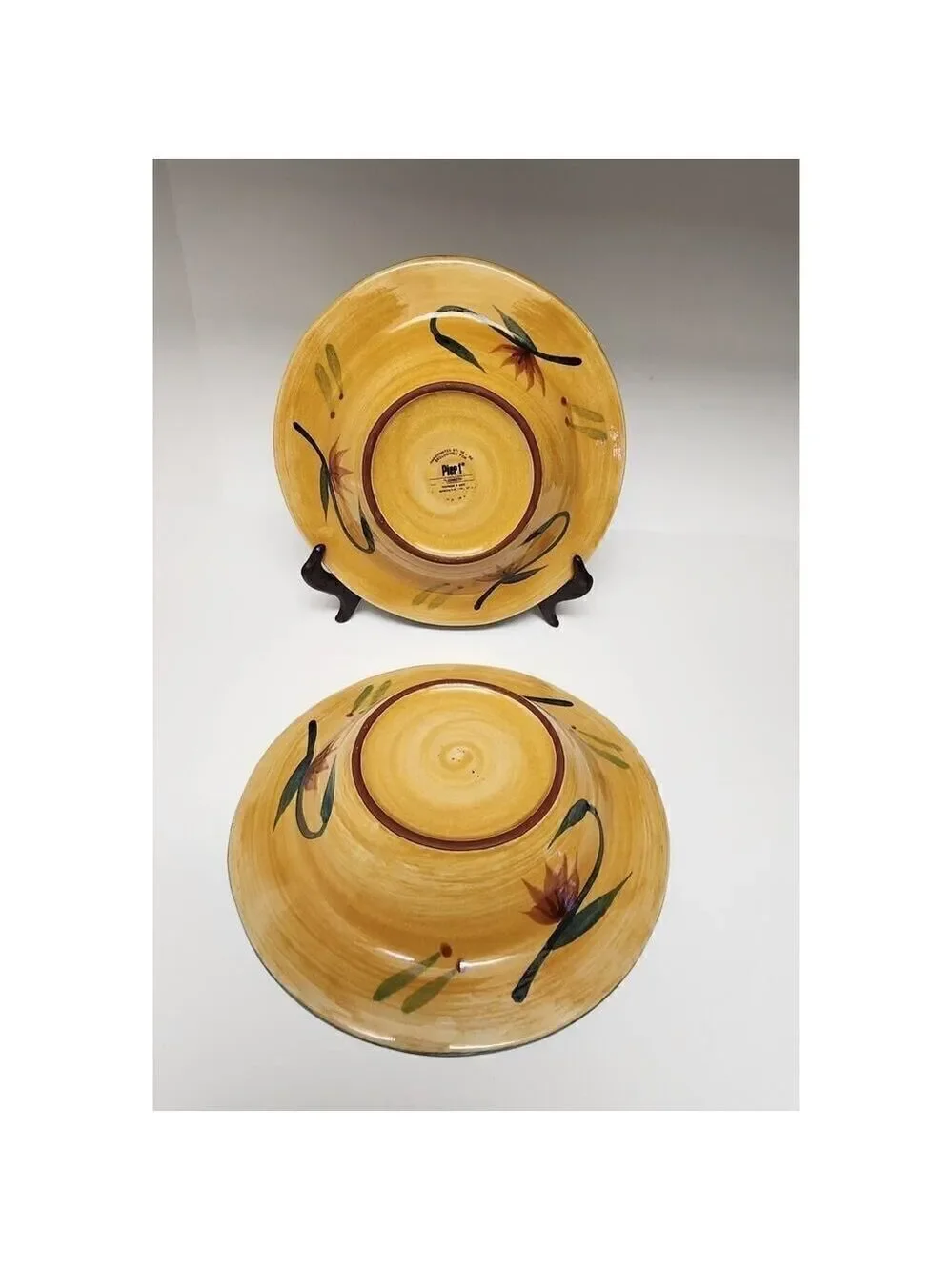 Pier 1 Elizabeth Hand Painted Multicolor Yellow Dinnerware Set